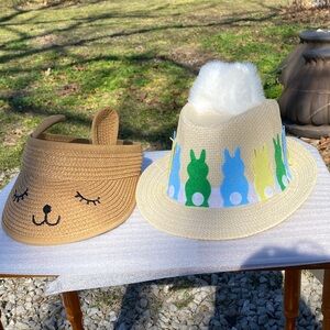 Cute Easter Bunny Straw 2020 Fedora & 2021 Visor